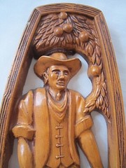 Vintage 3D Wall Plaques Colonial Early American Pioneer 1960s Ceramic MCM