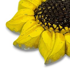 Vtg Set 2 Sexton USA 1967 Cast Metal Sunflower Wall Art Plaques Mid Century MCM