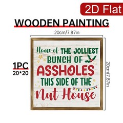 Rustic Framed Funny Family Christmas Rude Slogan Holiday Wall Art Plaque