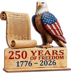 250 Anniversary Eagle Table Sign, USA 250Th Anniversary Decorations, Wooden