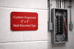 Custom Engraved 3×5 Red Sign Home Office Suite Wall Door Electrical Panel Plaque