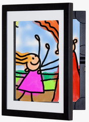 Li’L Davinci Art Cabinet, Stores up to 50 Pieces of 8.5 X 11 Inch Art, Outer Woo