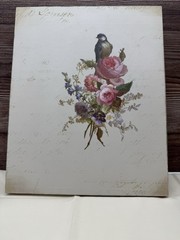 Handmade Vintage Bird Floral Wall Decor Cottage French Country Plaque