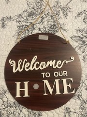 Rustic-2 Sided-WELCOME” Home Sign/Hope You Like”Dogs”with 20 Seasonal Icons-NEW