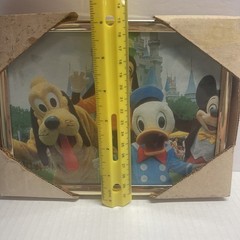 DISNEYLAND 1970s framed picture Mickey Mouse Donald Duck Pluto Goofy 8” X 6”