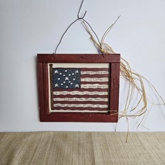 American Flag Pledge Allegiance Wooden Sign Rustic Patriotic Wall Decor