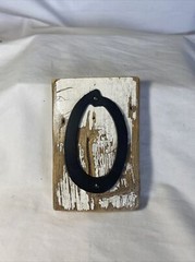 Rustic Reclaimed Wood House Number with Black Aluminum Number ~ 0