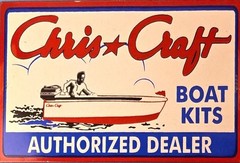 Chriscraft Boat Kits Vintage Advertising All Metal Tin Sign up to 12×18″