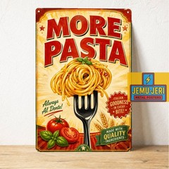 Spaghetti More Pasta Metal Poster Tin Sign 20x30cm Restaurant Kitchen Wall Decor