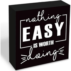 Farmhouse Inspirational Wooden Block Sign Desk & Wall Decor for Bedroom Office