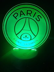 Edge Lit Tabletop Sign, Multi-Colored LED, Paris Saint-Germain Football Club