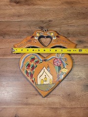 Vintage JDI Hand Painted Wooden Welcome Friends Wall Hanging Plaque Sign 12 x 12