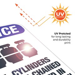 All Cylinders Must Be Chained And Secured In Upright Position, ANSI Notice Sign,