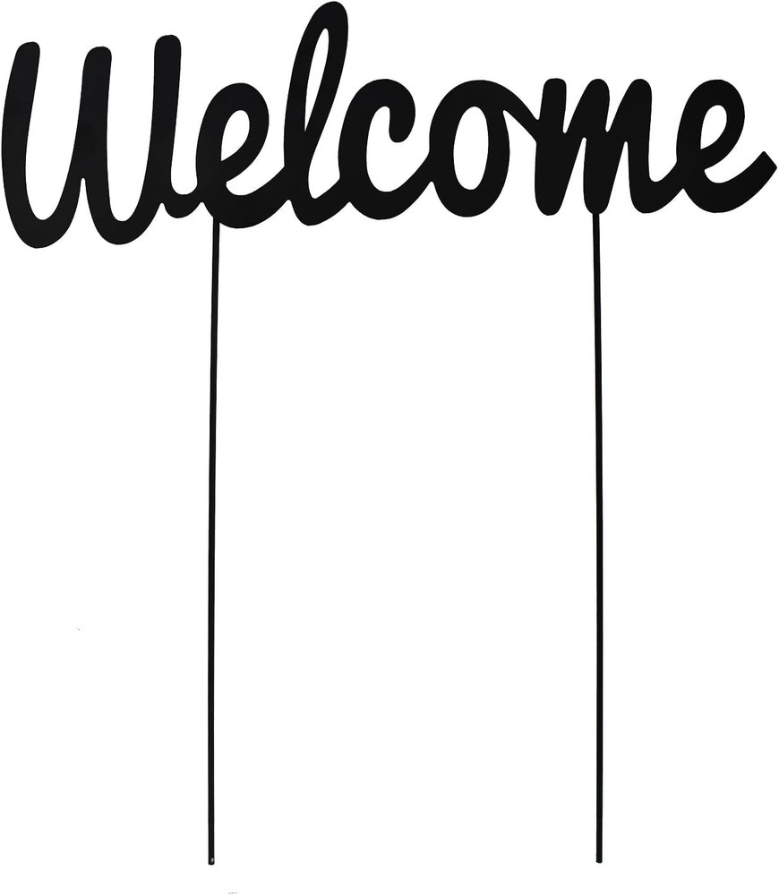 Metal Letter Welcome Yard Sign W/ Stake Outdoor Decorations Garden Lawn Front