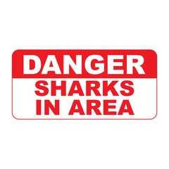 Danger Sharks In Area Retro Vintage Style Metal Sign – 8 In X 12 In With Holes