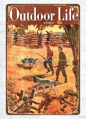1949 hunting hunter dog rifle metal tin sign bar pub signs wallarts