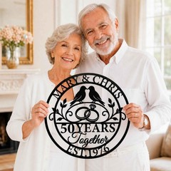 Personalized Anniversary Metal Sign Custom Couple Names Wall Art
