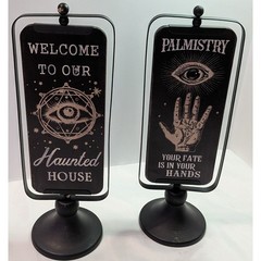 Unbranded Halloween Tabletop Signs Set of 2 Black Excellent Gothic Rotating