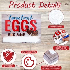 Farm Fresh Eggs Sale Sign 16×12 Waterproof Corrugated Plastic Yard Signs