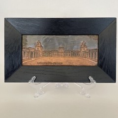 Vintage Poland Wilanow Palace Copper Relief Plaque Framed 11” Cepelia Folk Art