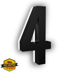 LN LUMANUMBERS 5″ LED House Number 4 Black