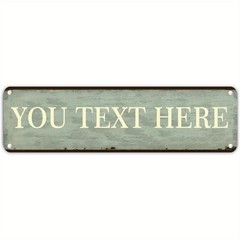 Custom Sage Green Metal Sign Retro Tin Wall Decor Personalized Rustic Plaque