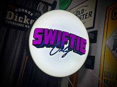 Swiftie Only LED Lightbox Sign 3D Printed Round Wall Mount Man Cave Garage Decor