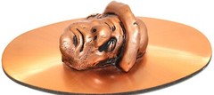 Vintage Copper Plated 3-D Clown Face Plaque 10in x5 1/2in wall hang
