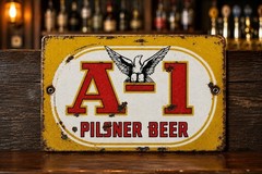 TIN SIGN A-1 Pilsner Beer, Shop, Bar Pub, Cave, Metal Décor, 12×8