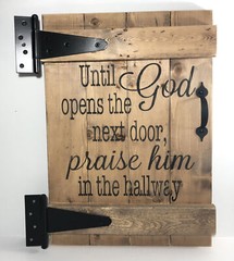 God Quote Wall Hanging Wood Farm House Door Decor- 20”x14” Religious/Spiritual