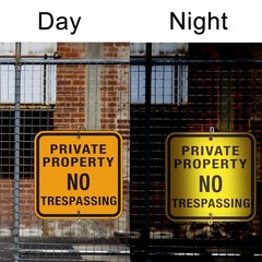 Large (4 Pack) Private Property No Trespassing Sign, Reflective Aluminum Meta…