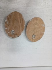 Vintage Handmade Wood Sea Shell Oval Wall Art Plaque Set Coastal Beach Decor