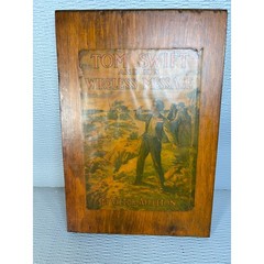 Vintage Tom Swift and His Wireless Message Wood Wall Plaque Victor Appleton Art
