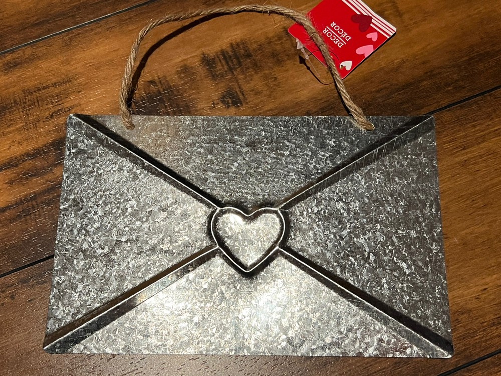 Galvanized Valentine Letter Heart Wall Plaque