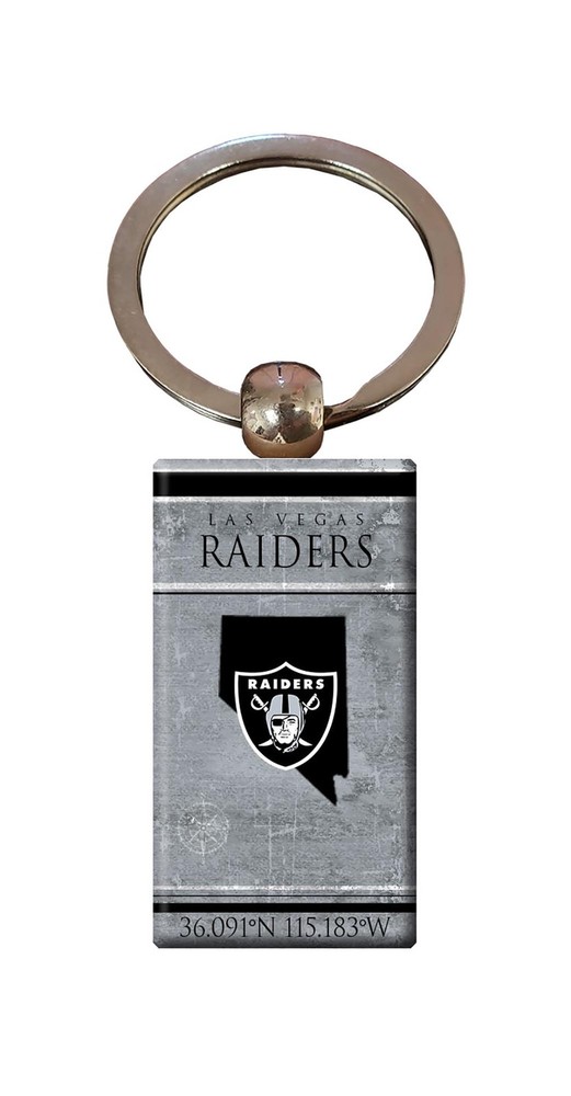 Coordinates Keychain – N2052 – Las Vegas Raiders – MDF Wood