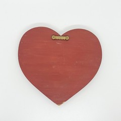 Vintage Hand Painted Wood Heart Wall Art Lamb Cottagecore Country Farm