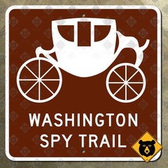 New York Washington Spy Trail route marker highway sign Long Island 2017 16×16