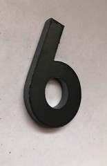 METAL NUMBER – “6” Six – 2” Inch Tall x 3/16” Thick – Machine Cut