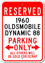 Custom 1960 60 OLDSMOBILE DYNAMIC 88 Parking Sign Garage Personalized Aluminum