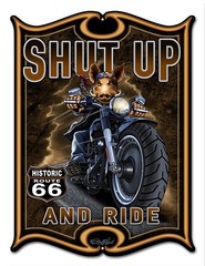 Route 66 Motorcycle Hog Laser Cut Out Metal Sign – 14×18 Garage Man Cave Gift