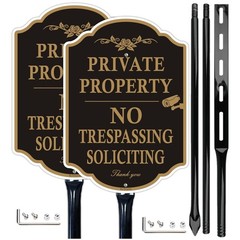 Professional Metal Stake Property Signs – 2 Pack