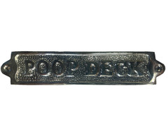 Poop Deck Wall Plaque Sign Polished Solid Brass Nautical Beach House Boat Decor