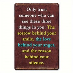 Vintage Trust & Empathy Quote Metal Sign Warm Home Wall Art Hanging Decoration
