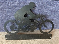 Motorcycle Laser Cut Steel Wall Decor Silhouette Man Cave 20″ x 15″