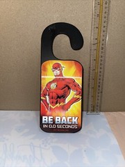 DC Comics Justice League Flash Door Knob Hanger Sign Holograph 10” LN
