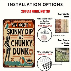 Fun Swimming Pool Rules Metal Sign Retro WE CHUNKY DUNK Metal Decorative Plaque