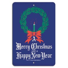 Christmas New Year Sign BanginPrints Aluminum Vertical Rectangle Metal