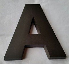 Solid Metal Dark Brown Anodized Letter A – Any Letter,Size & Color 5.75″ x 5.25″