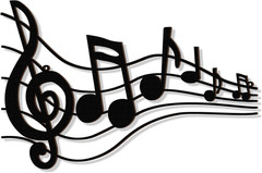 Black Music Notes Wall Decor Musical Art Decoration Vintage Treble Clef Wall Han