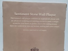 Sentiment Stone Wall Plaque Where We Love Oliver Wendell Holmes 8”x8” NIP